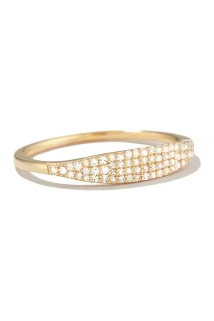 Stephie Gold Pave Ring