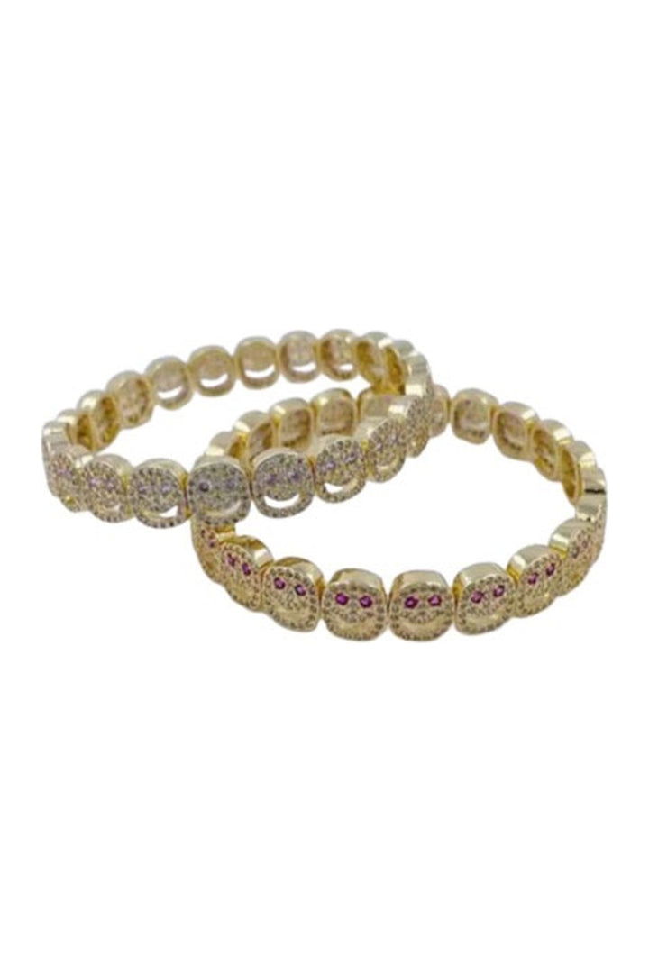 Pave Gold Smiley Bracelet
