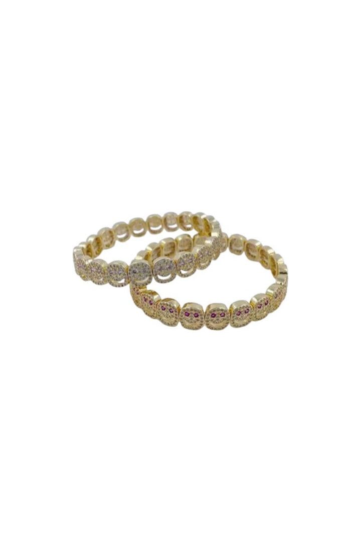 Pave Gold Smiley Bracelet
