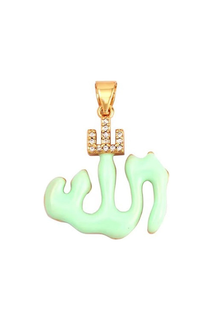 Allah Necklace Green