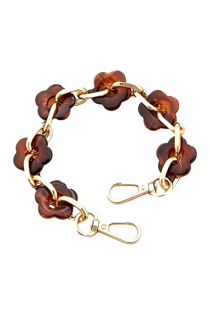 Wrist Phone Strap Floral Brown