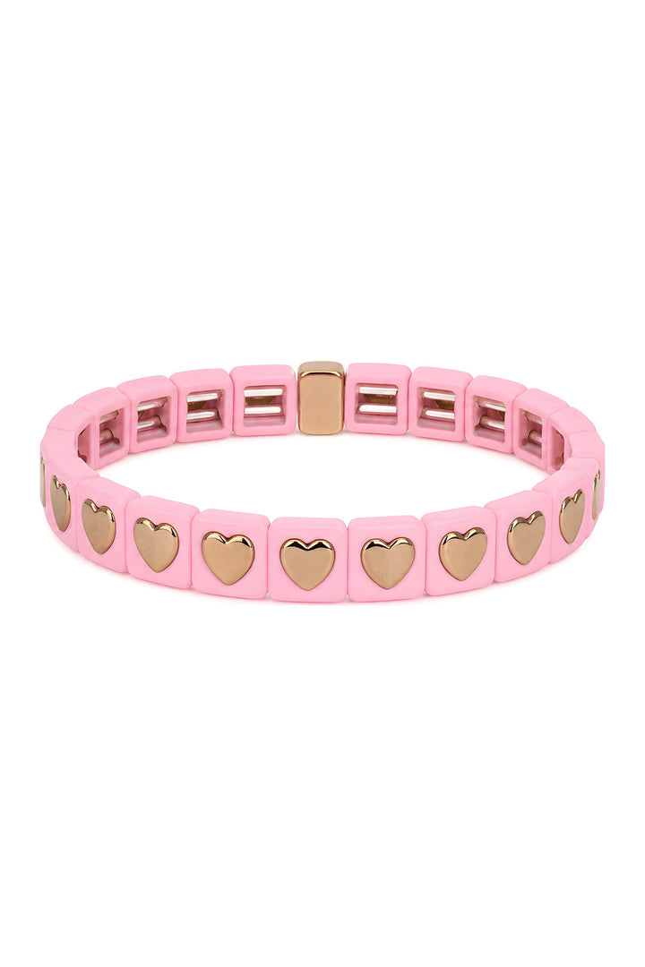 Heart Bracelet Pink