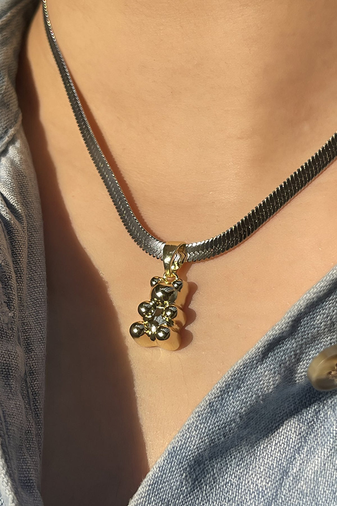 Gold Gummy Bear Pendant