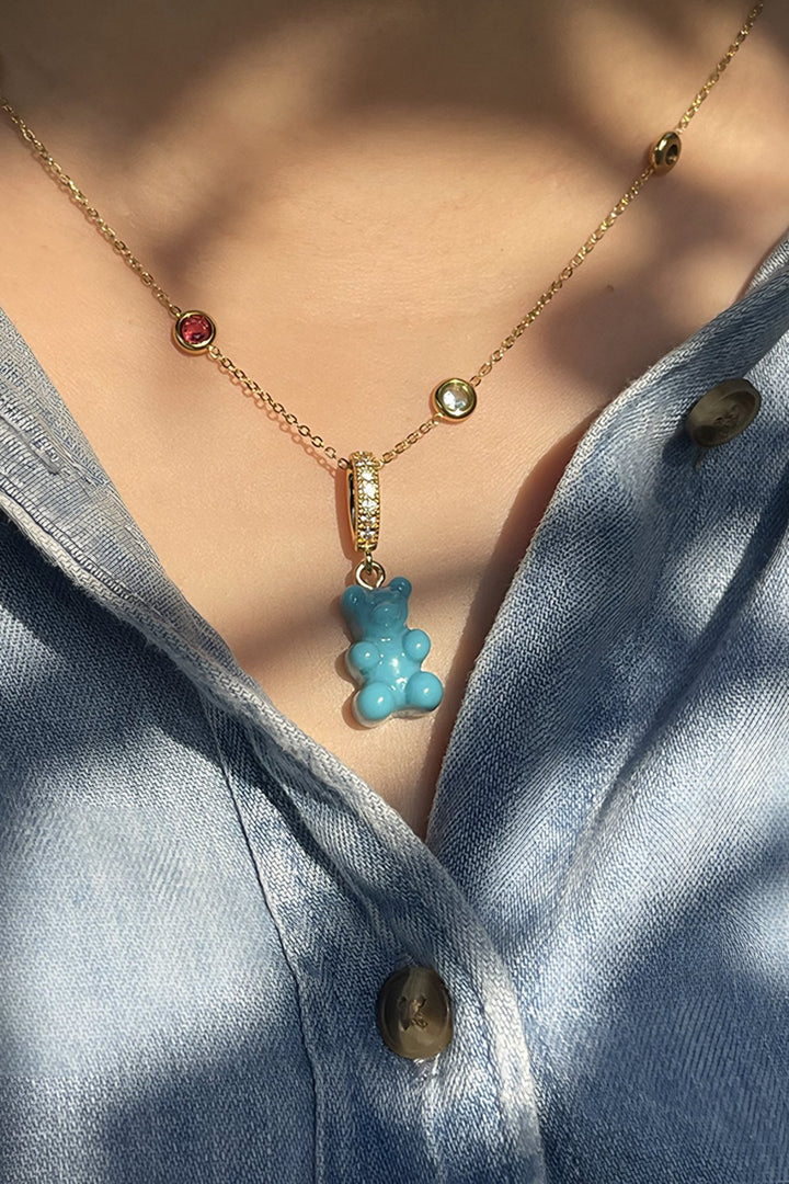 Bubblegum Blue Gummy Bear Pendant