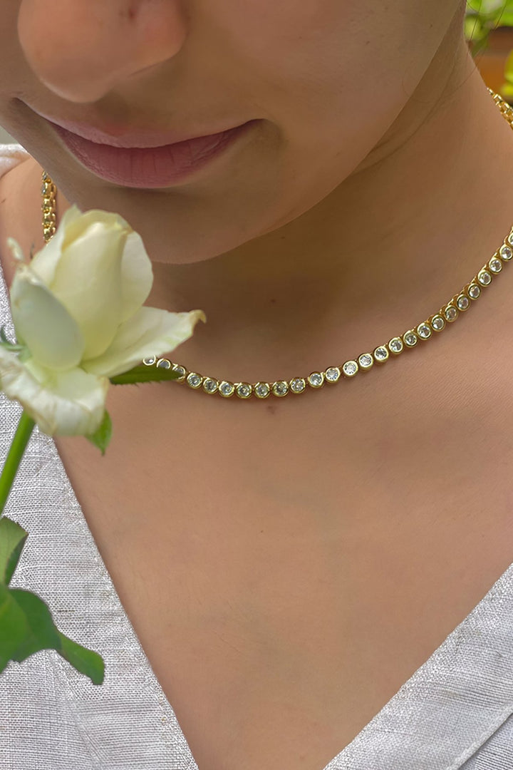 Reese Tennis Necklace Gold