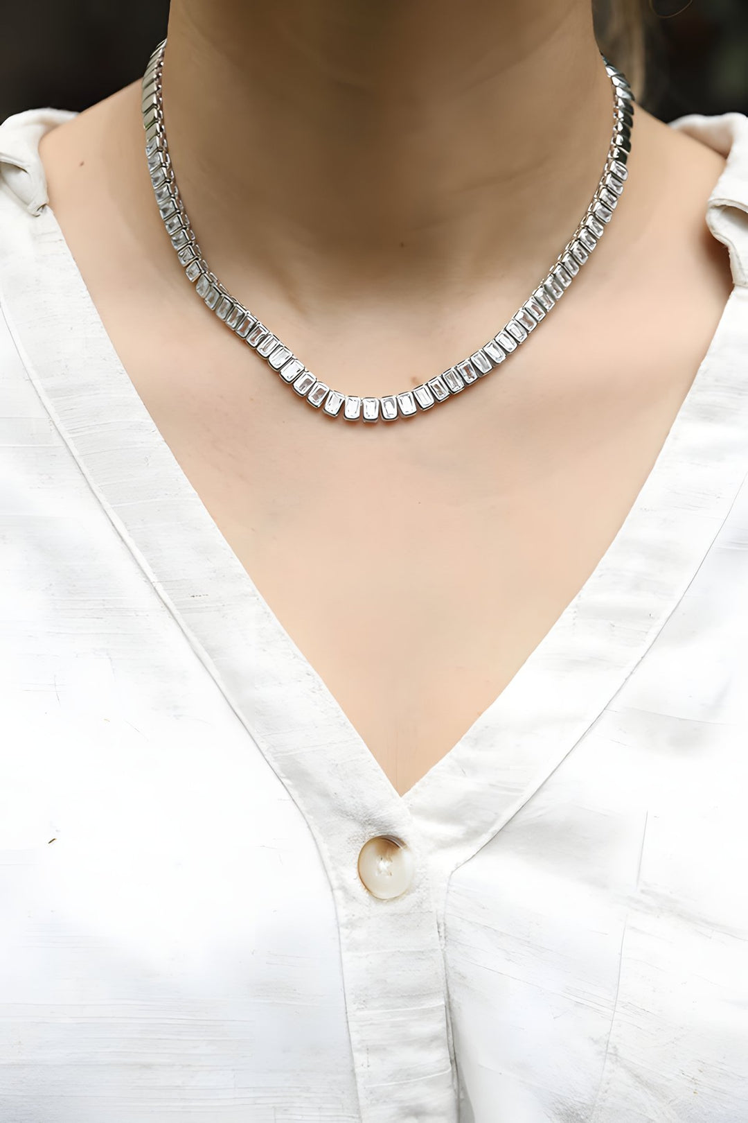 Jade Necklace Silver