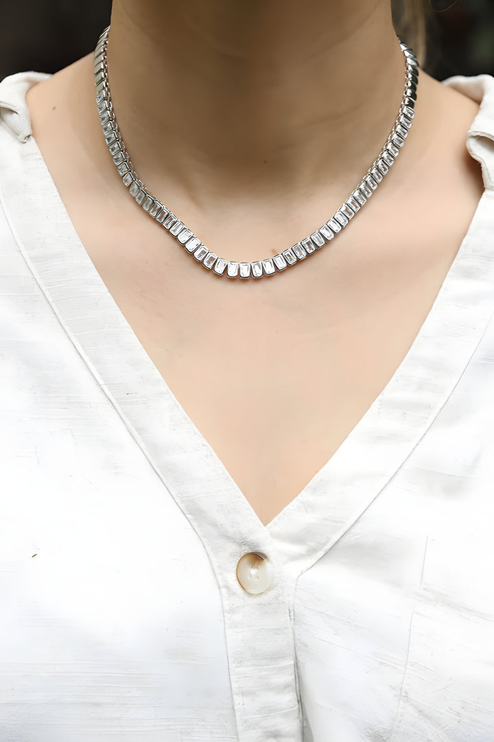 Jade Necklace Silver