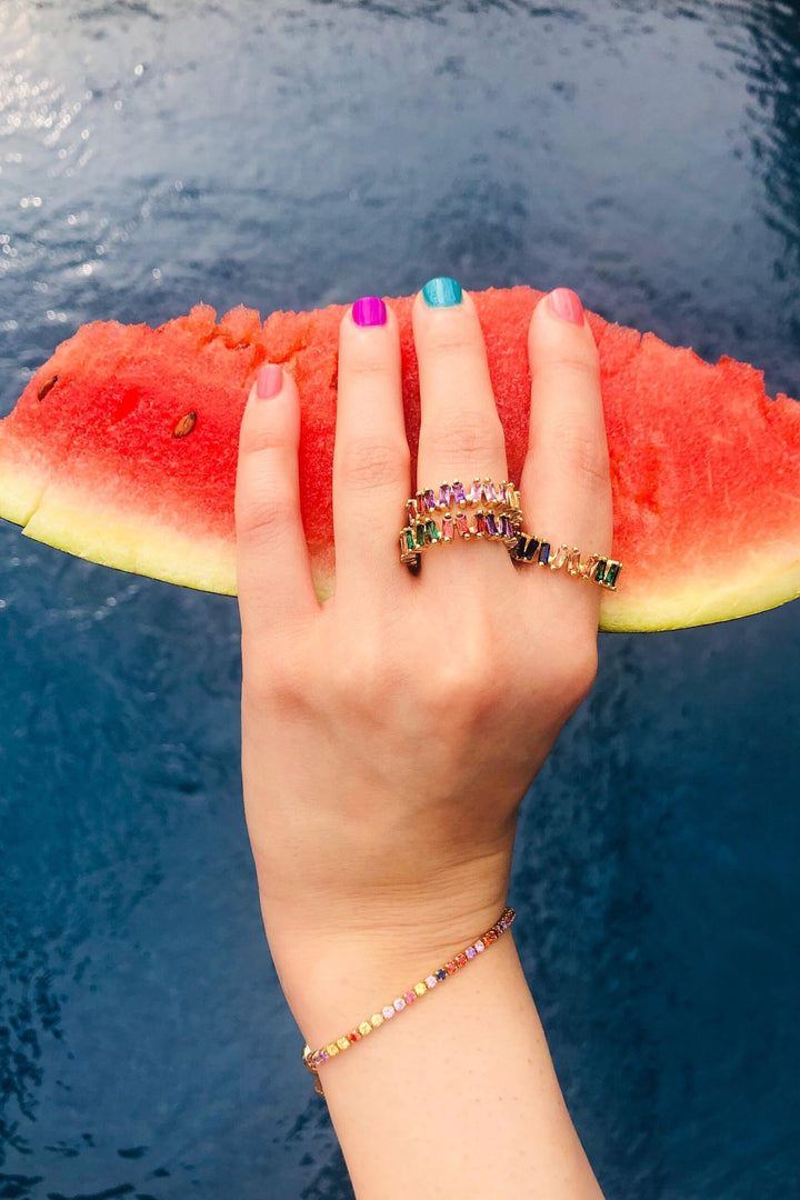 Jemma Tennis Bracelet Rainbow