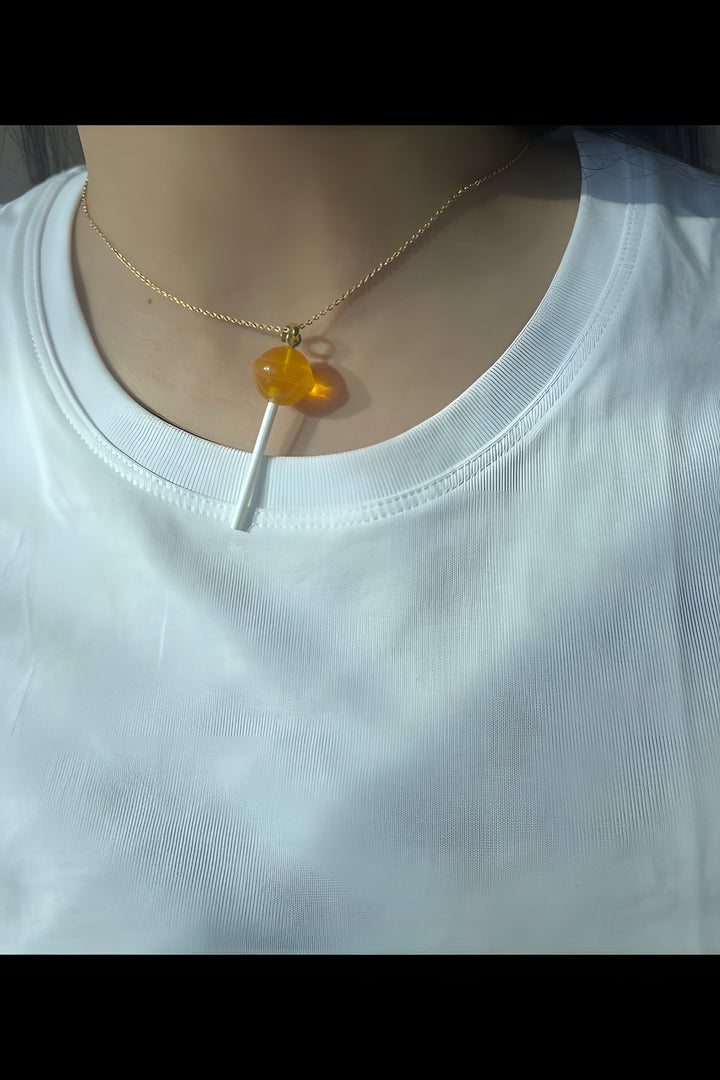 Orange Lollipop Pendant