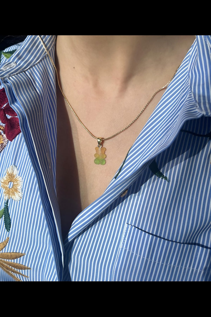 Green and Yellow Sugar Bear Pendant