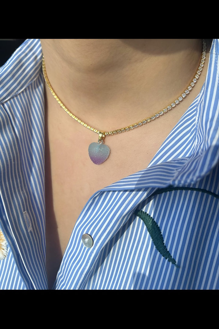 Blue and Purple Sugar Heart Pendant