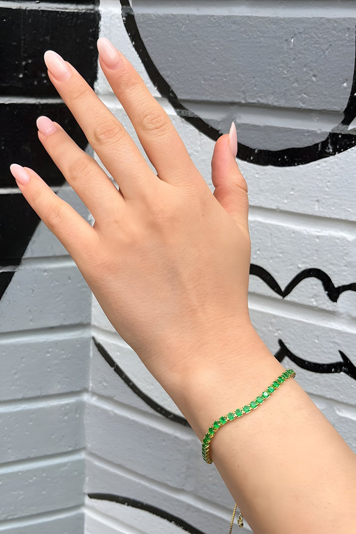Jemma Tennis Bracelet Green