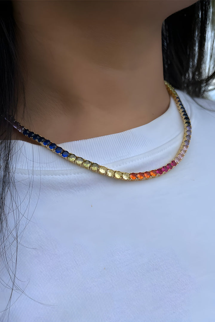Rainbow Tennis Necklace