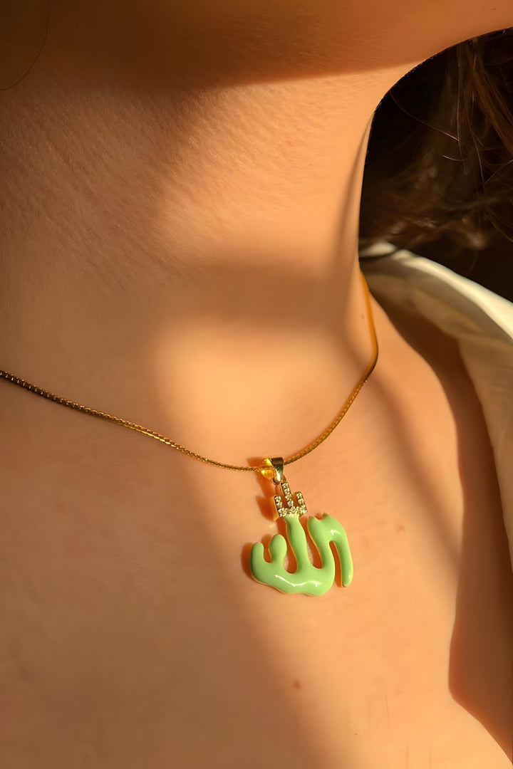 Allah Necklace Green