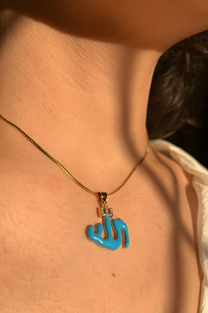 Allah Necklace Blue