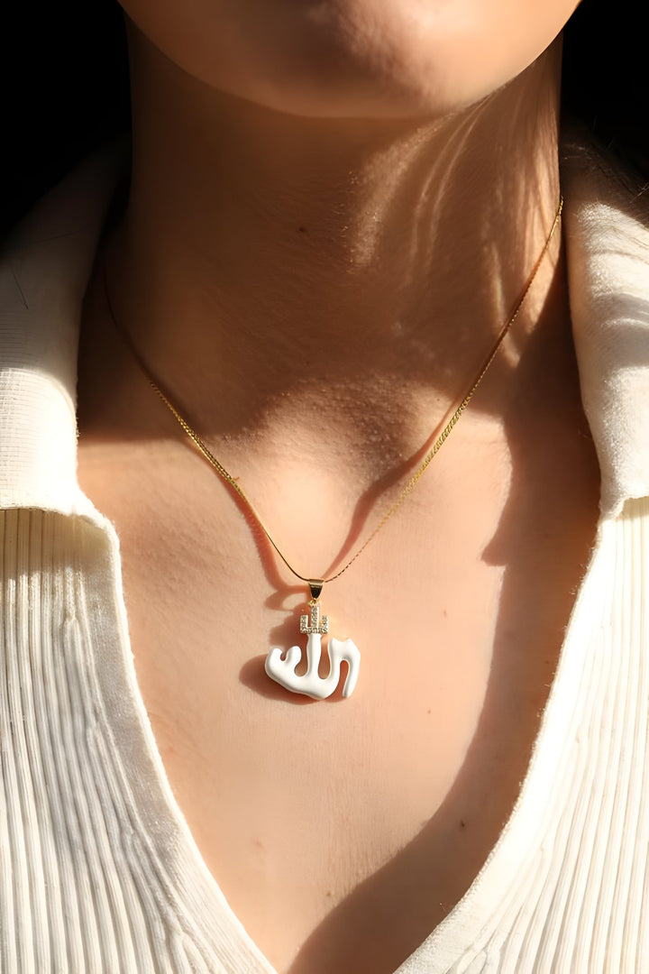 Allah Necklace White