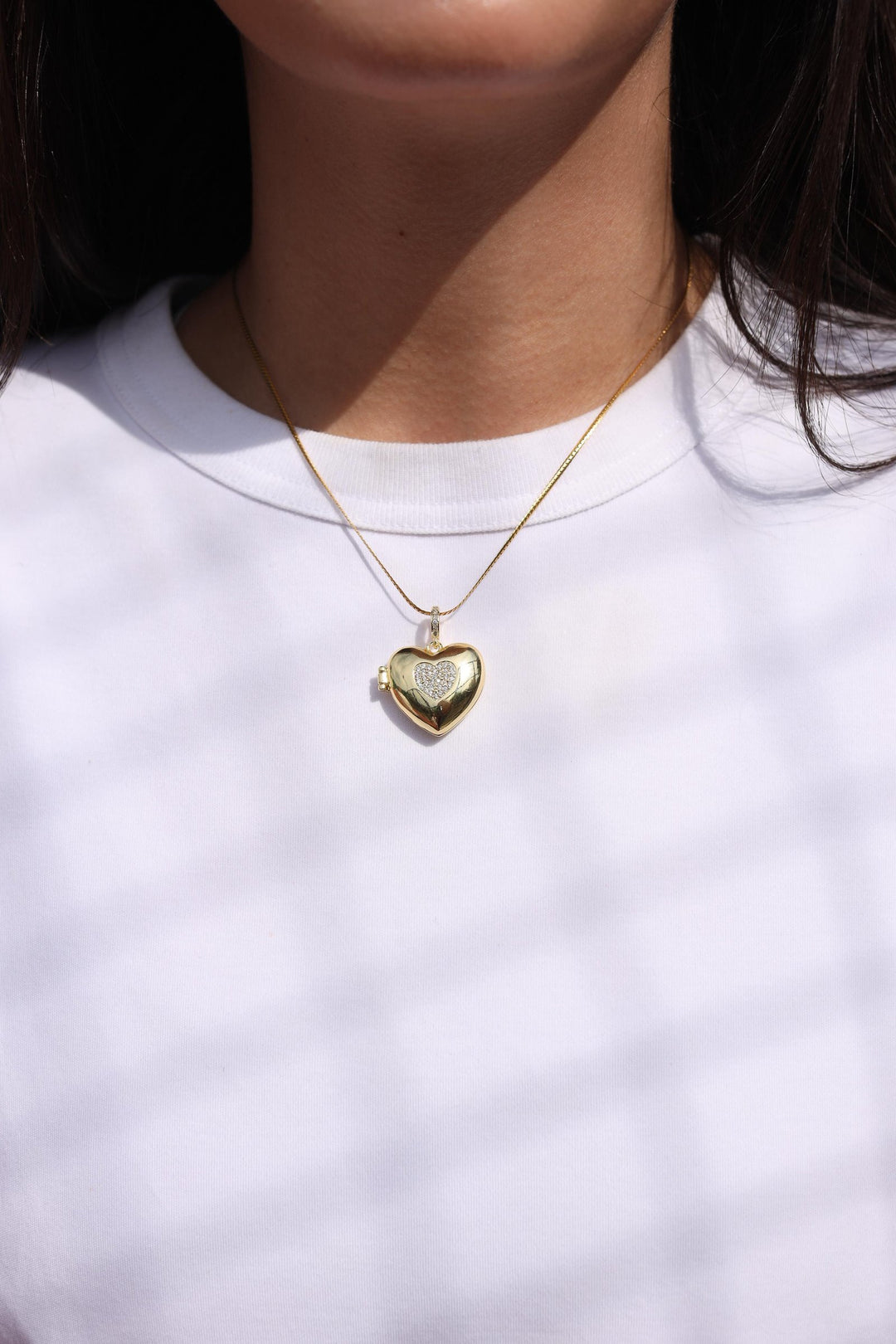 Heart Picture Locket Gold
