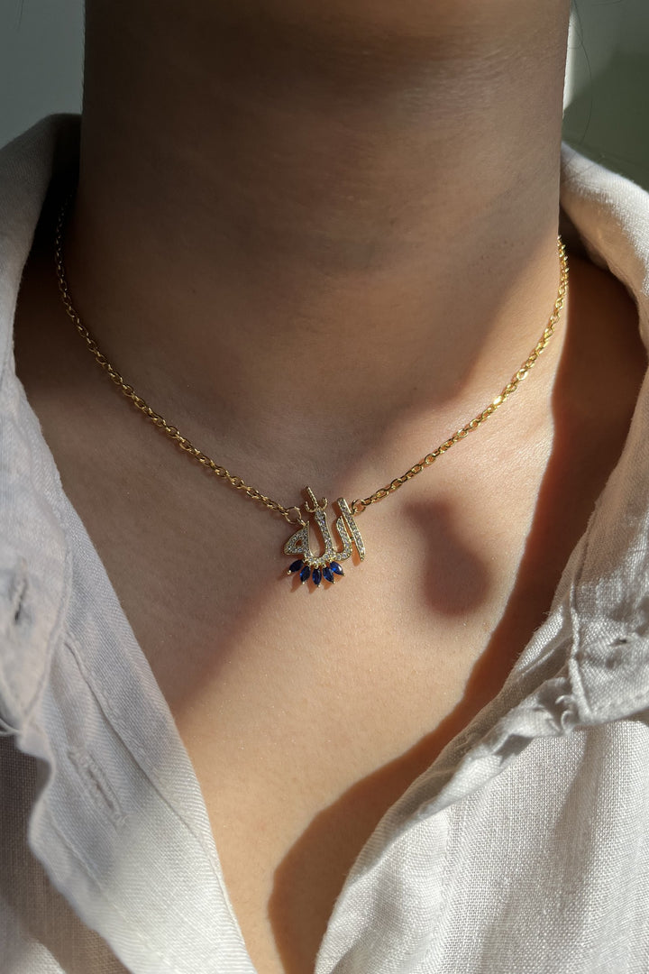 Allah Necklace Blue