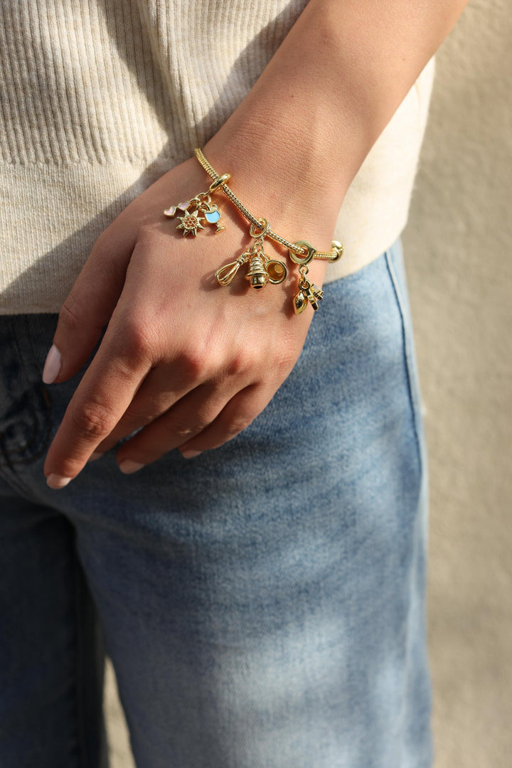 European Charms Bracelet Gold