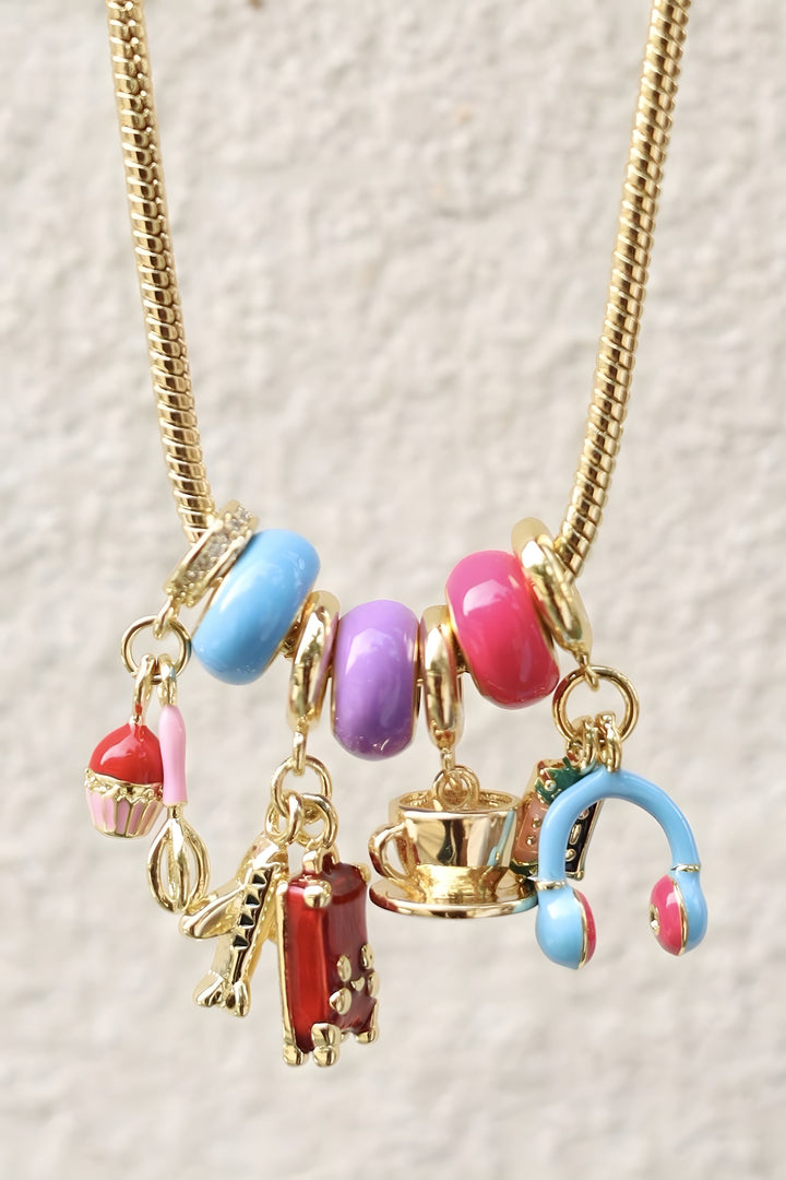 European Charms Necklace Gold