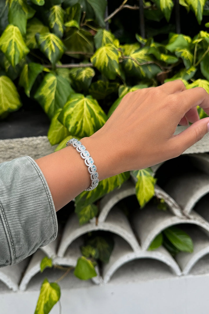 Pave Smiley Bracelet Silver