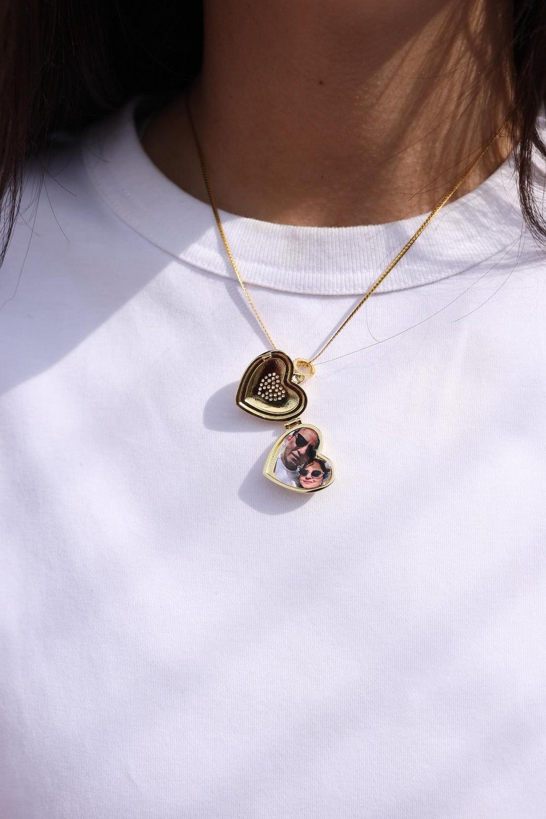 Heart Picture Locket Gold