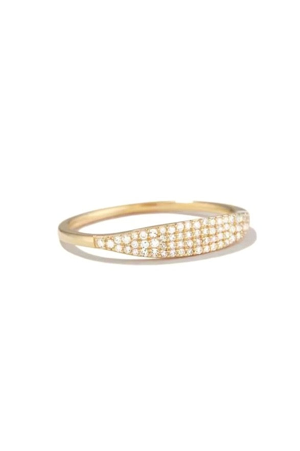 Stephie Gold Pave Ring