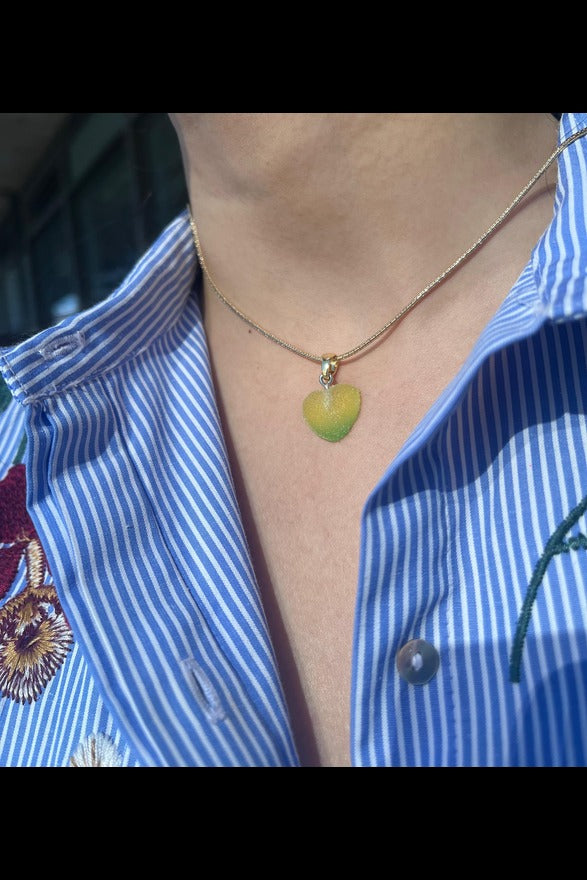 Green and Yellow Sugar Heart Pendant