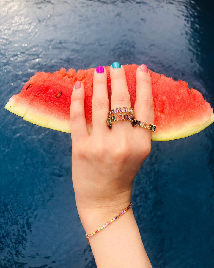 Jemma Tennis Bracelet Rainbow