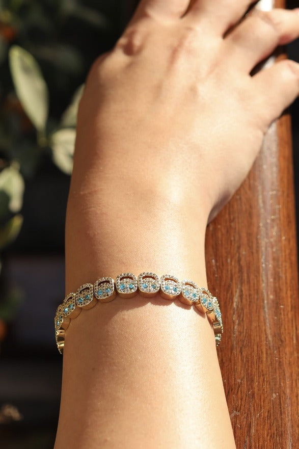 Pave Gold Smiley Bracelet
