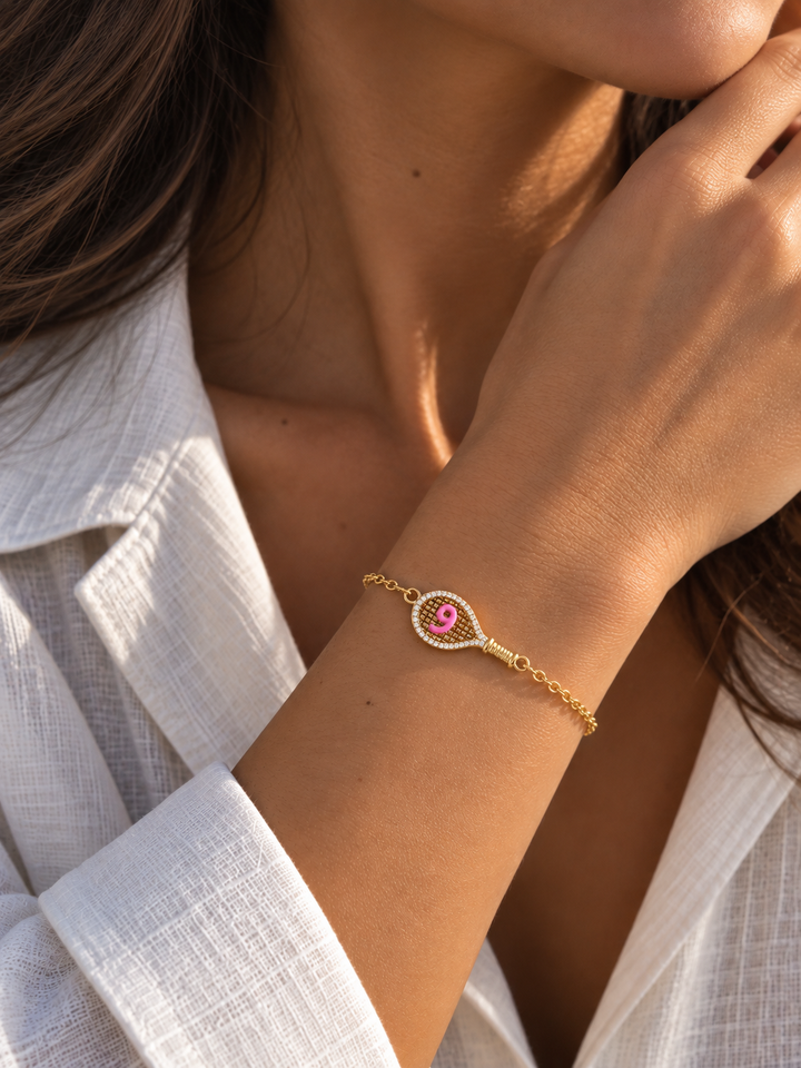 Arab Letter Racquet Bracelet Light Pink