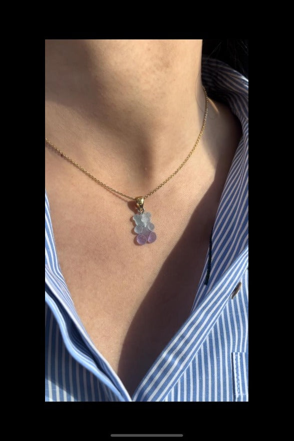 Blue and Purple Sugar Bear Pendant