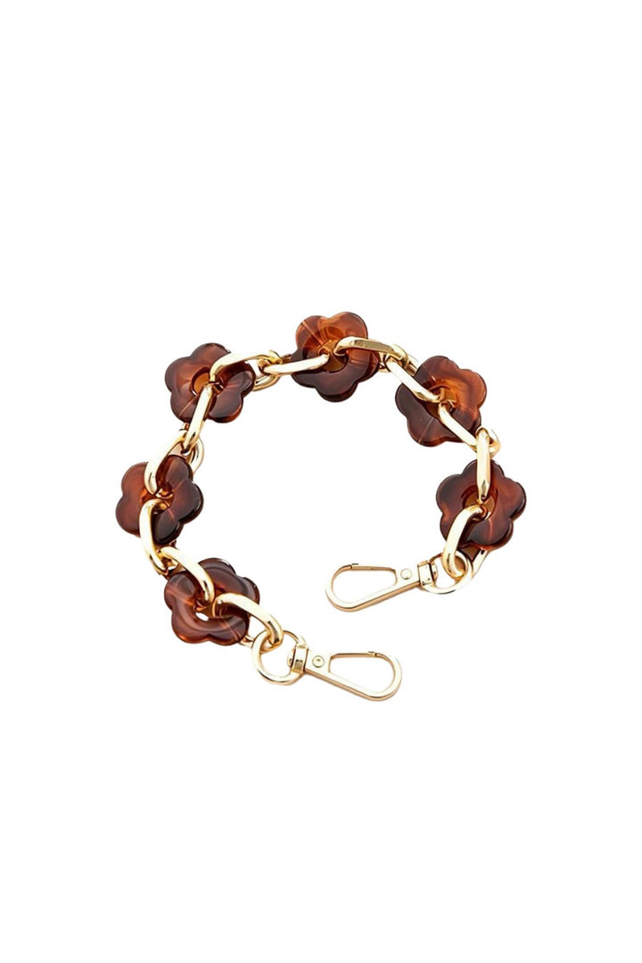 Wrist Phone Strap Floral Brown
