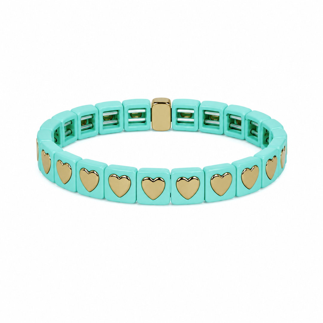 Heart Bracelet Aqua