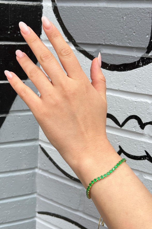 Jemma Tennis Bracelet Green