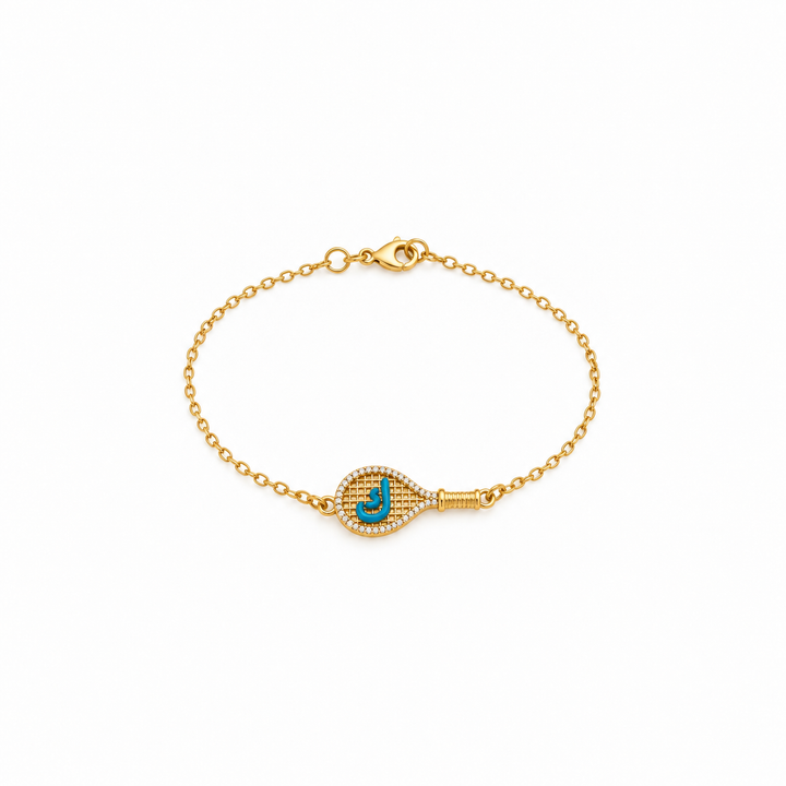 Arab Letter Racquet Bracelet Dark Green
