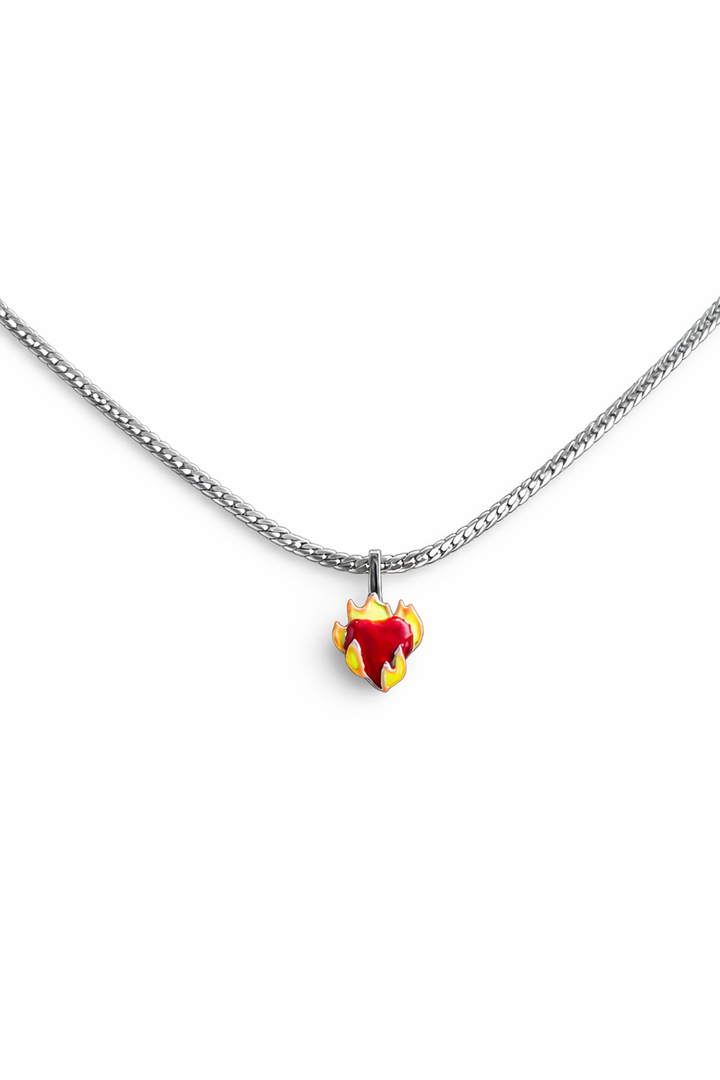 Burning Love Necklace Silver