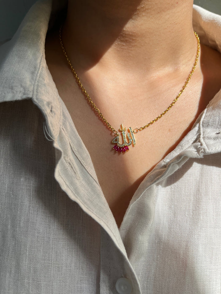 Allah Necklace Red