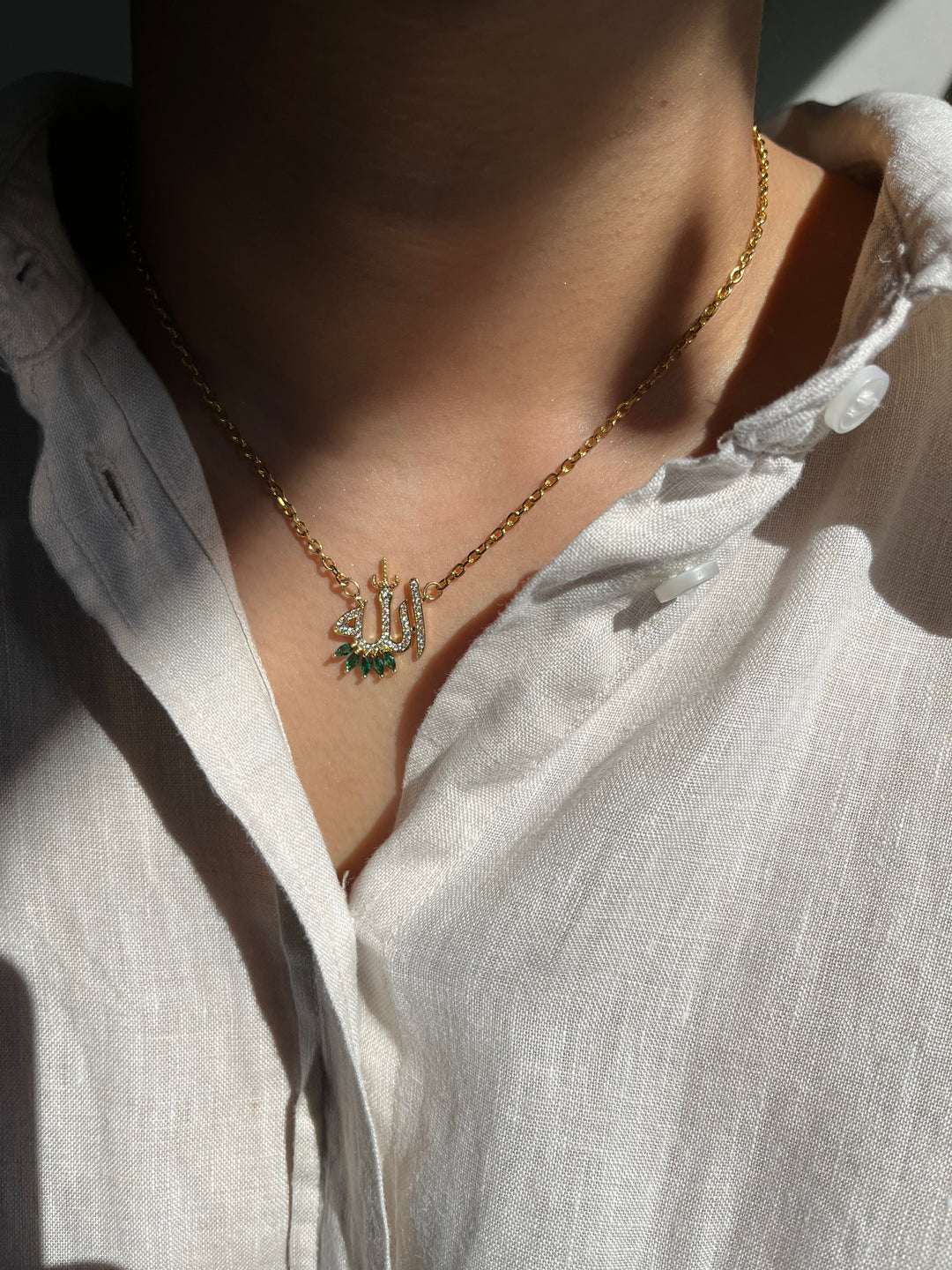 Allah Necklace Green