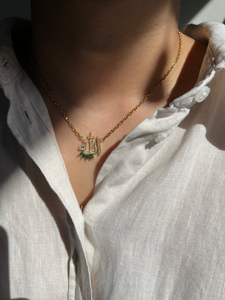 Allah Necklace Green