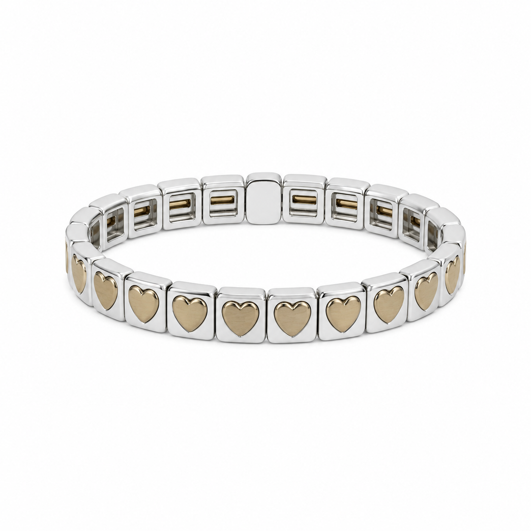Heart Bracelet Mixed Metal