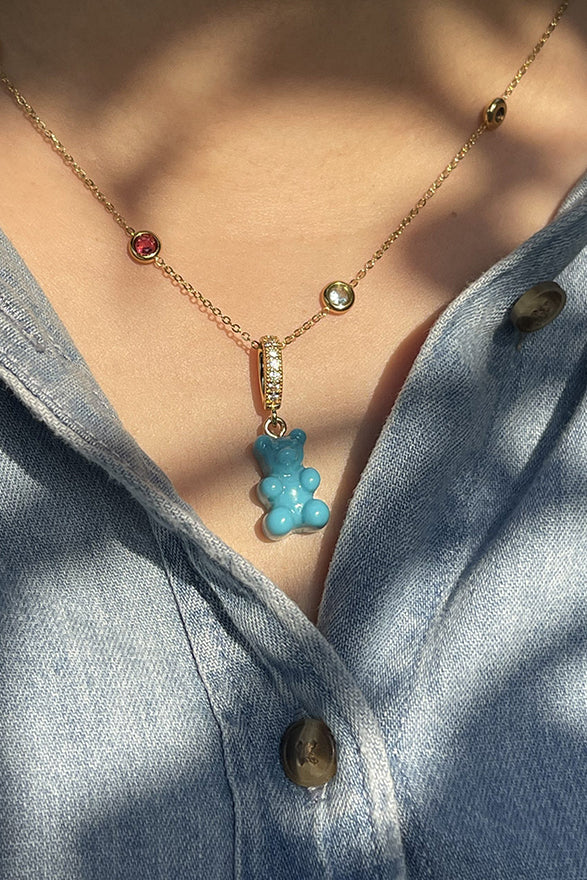 Bubblegum Blue Gummy Bear Pendant