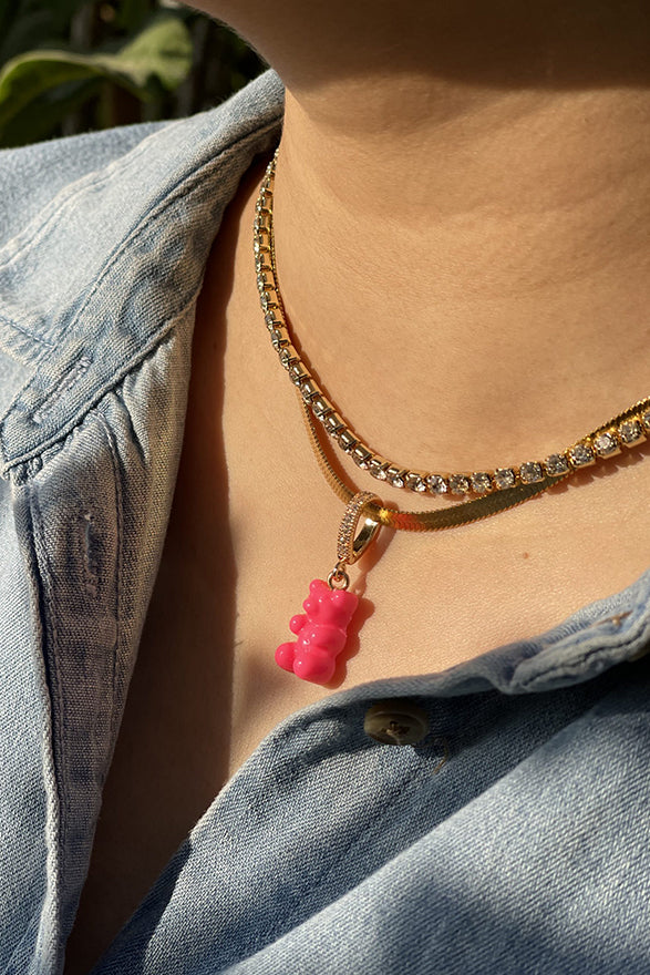 Candy Pink Gummy Bear Pendant