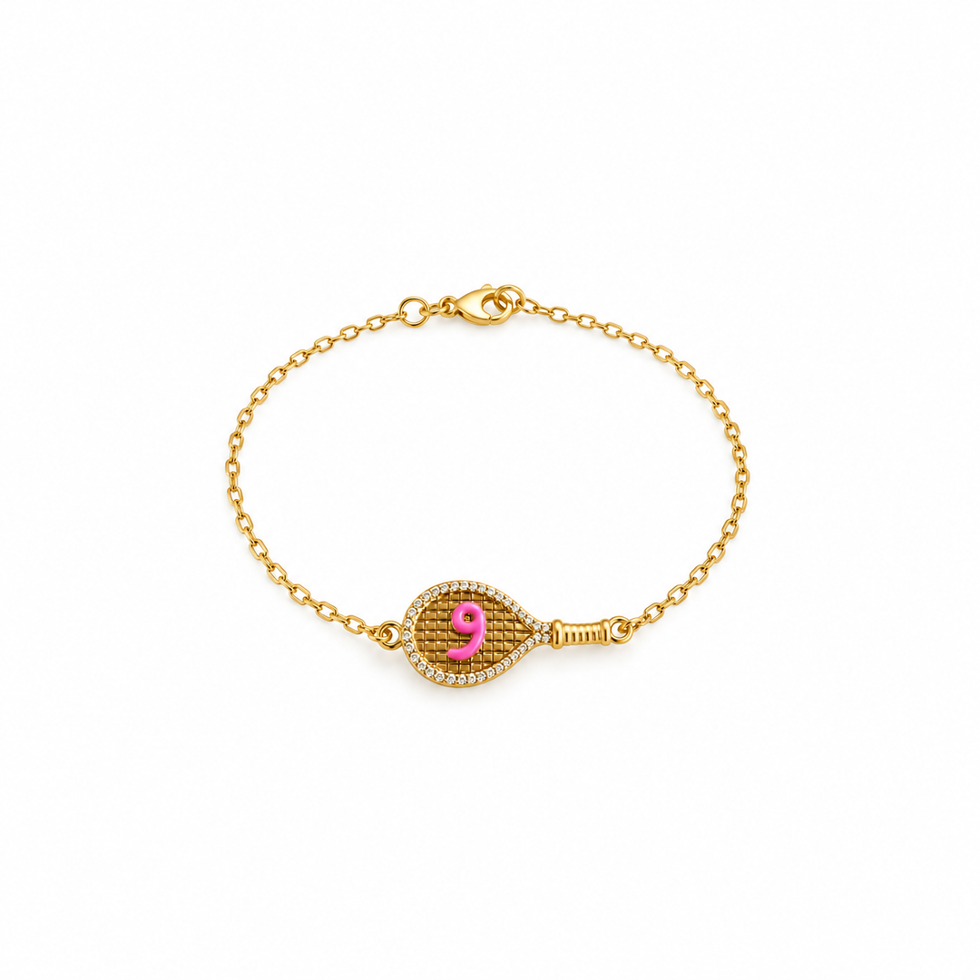 Arab Letter Racquet Bracelet Light Pink