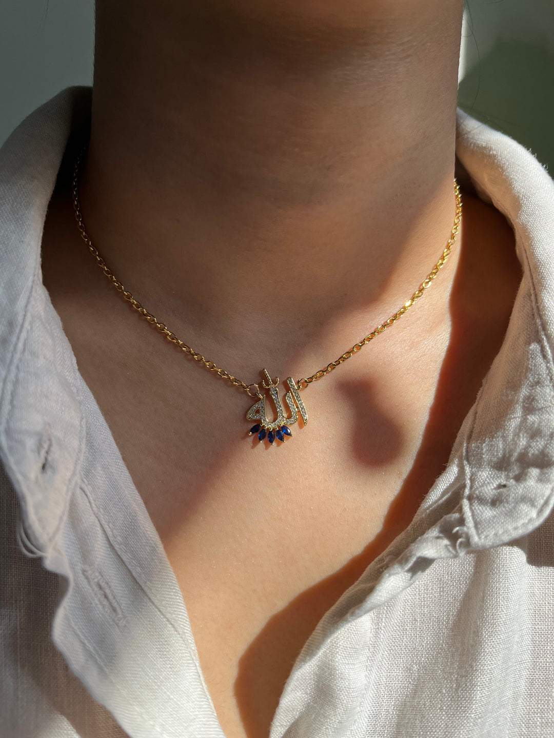 Allah Necklace Blue