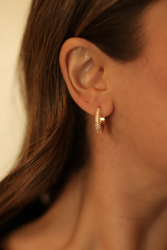 Melia Gold Pave Hoops