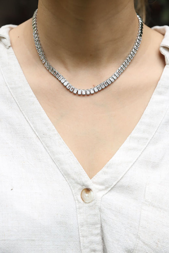 Jade Necklace Silver