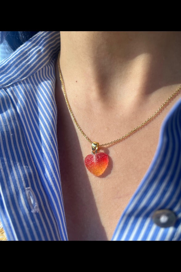 Red and Orange Sugar Heart Pendant