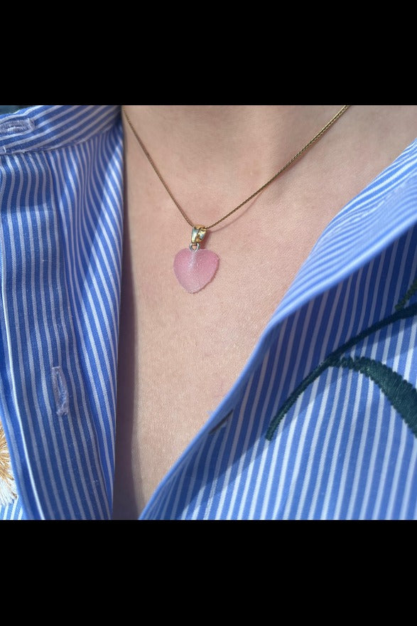 Pink and White Sugar Heart Pendant