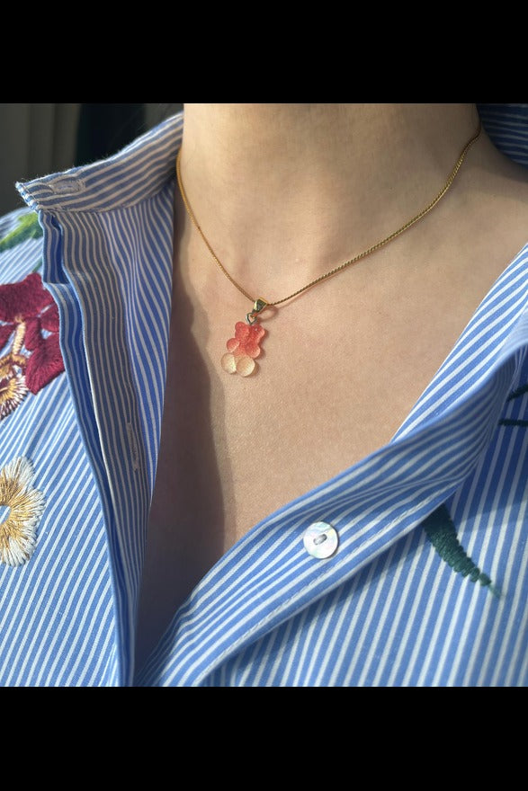 Red and Orange Sugar Bear Pendant